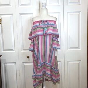 Adrift Striped Boho Off The Shoulder Amity Dress